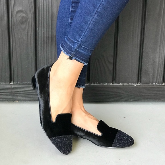 Black Luxe Velvet Plush Suede Boyfriend Loafers - Picture 4 of 8
